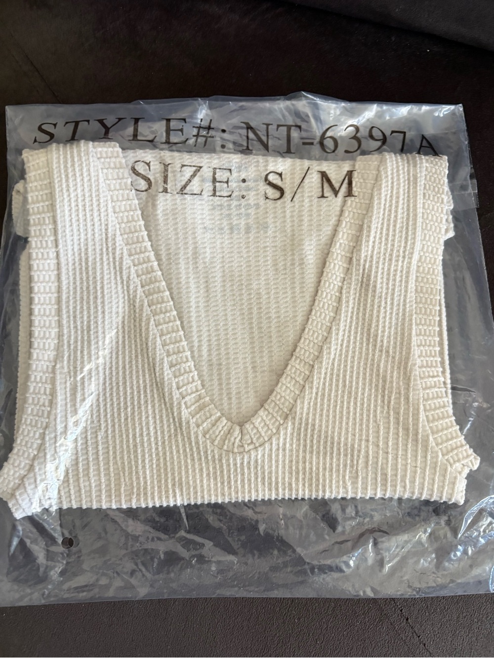 Zenana Outfitters Cream Ribbed V-Neck Sweater Tank